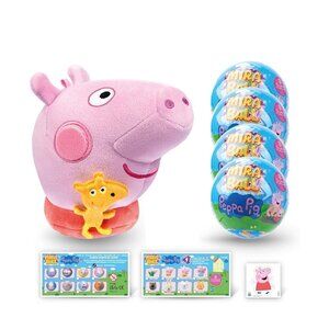 Miraball Peppa Pig Blind Box Toys - Metal Ball, Plush, Stickers. Pack Of 4
